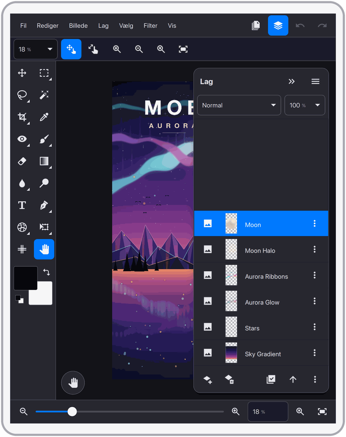 Layout i desktopstil på iPad